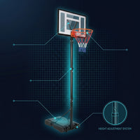 7 Ft. to 10 Ft. H Adjustment Portable Basketball Hoop Basketball System for Adults and Teenagers YJ — How It Works