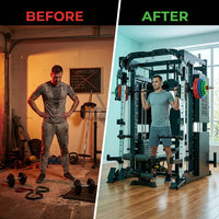 Professional Gym Smith Machine Set—Multi-Functional All-In-One Fitness Equipment, Suitable for Professional Gyms — Before & After