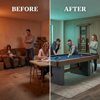 7 Ft. Urban Drop Pocket Pool Table, Perfect for Game Rooms — Before & After