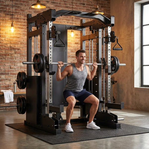 Smith Machine Cable Crossover Engineered for Full Body Training, Durable Metal Frame, Multi-Function Design