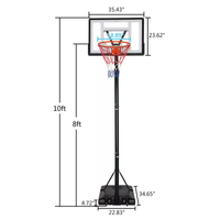 Portable Basketball Hoop Built for Training, 7-10 Ft Height Adjustment, Shatter-Resistant Backboard, Steel Frame