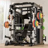 Smith Machine Set Designed for Versatile Strength Training, Multi-Functional All-In-One, Steel Frame, Commercial Grade