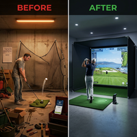 10/12/14Ft Outdoor Golf Training Simulator Cage Sports Practice Golf Simulator Enclosure with Impact Netting and All Poles — Before & After