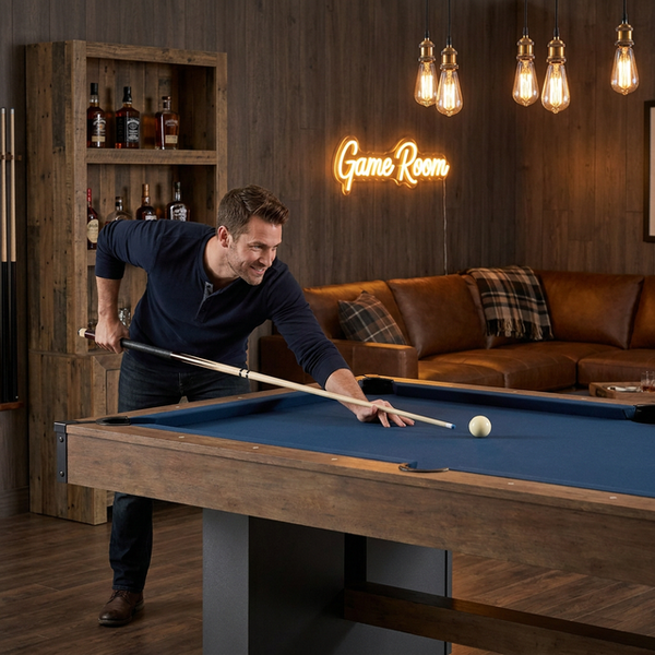 Pool Table Built for Game Rooms, 7 Ft Urban Drop Pocket, K-66 Gum Rubber Cushions, Engineered Wood Surface