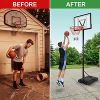 7 Ft. to 10 Ft. H Adjustment Portable Basketball Hoop Basketball System for Adults and Teenagers YJ — Before & After