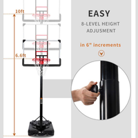 Portable Basketball Hoop Engineered for Home Training, 6.6-10 Ft Height Adjustment, Steel Frame, Wheels