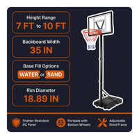 7 Ft. to 10 Ft. H Adjustment Portable Basketball Hoop Basketball System for Adults and Teenagers YJ — Results & Stats