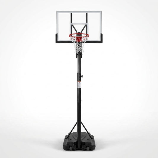 6.6 Ft. to 10 Ft. Adjustable Height Portable Basketball Hoop Goal Basketball System Basketball Equipment with Wheels — Studio Shot