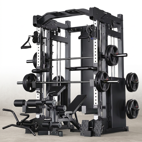 Smith Machine Cable Crossover Engineered for Full Body Training, Durable Metal Frame, Multi-Function Design — Studio Shot