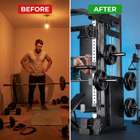 Smith Machine Cable Crossover Engineered for Full Body Training, Durable Metal Frame, Multi-Function Design — Before & After