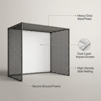 10/12/14Ft Outdoor Golf Training Simulator Cage Sports Practice Golf Simulator Enclosure with Impact Netting and All Poles — infographic