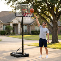 6.6 Ft. to 10 Ft. Adjustable Height Portable Basketball Hoop Goal Basketball System Basketball Equipment with Wheels — Lifestyle