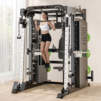 Smith Machine Set Designed for Versatile Strength Training, Multi-Functional All-In-One, Steel Frame, Commercial Grade
